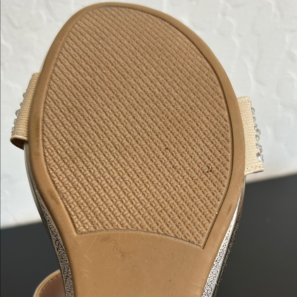 Women’s Bandolino Iluvit Rhinestone Crusted Mid Wedge Heel Sandal - Picture 5 of 8